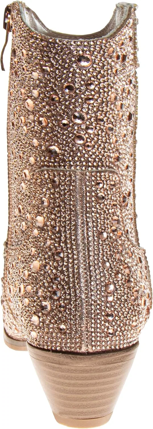 Детские сапоги для девочек с блестками и стразами Josmo, Rose/Gold — фото 3