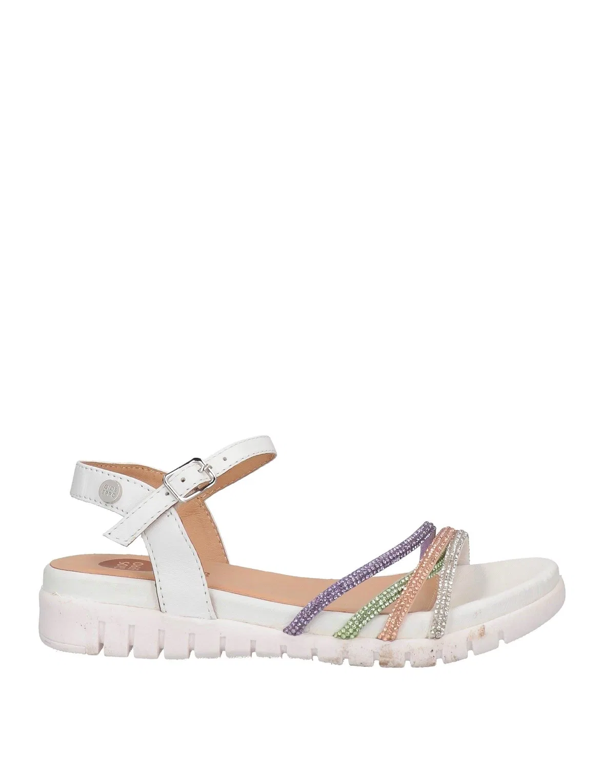 Детские сандалии-слингбэк с кристаллами Slingback Sandals Gioseppo, белый