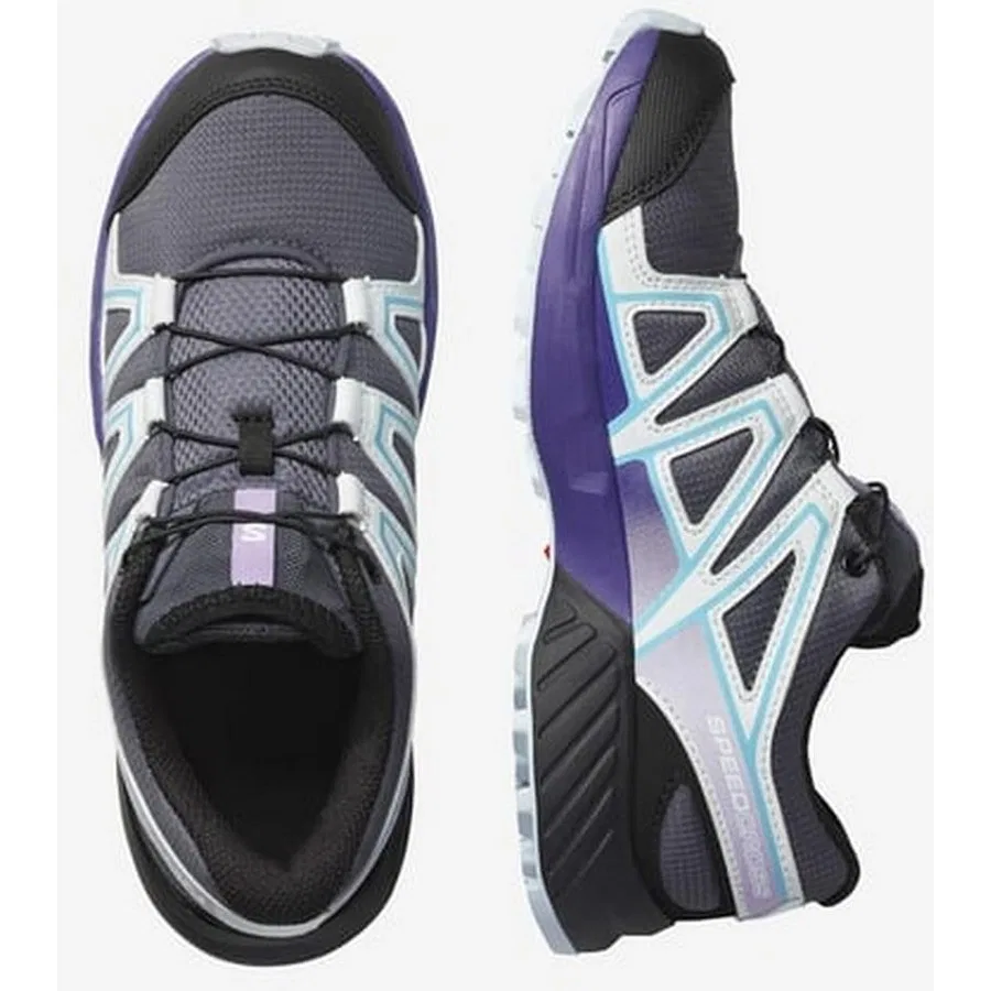 Детские кроссовки для бездорожья с протектором Salomon Speedcross J, Серый — фото 2