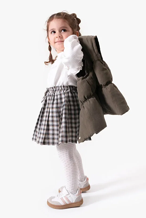 Детский комплект для девочек клетчатый Glam Jikko Baby, Khaki