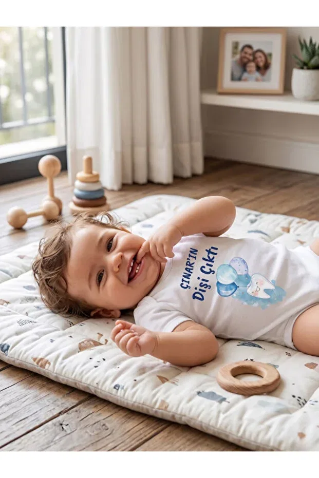 Детское боди для мальчиков с принтом My Tooth Came Out Eggbaby, White — фото 2