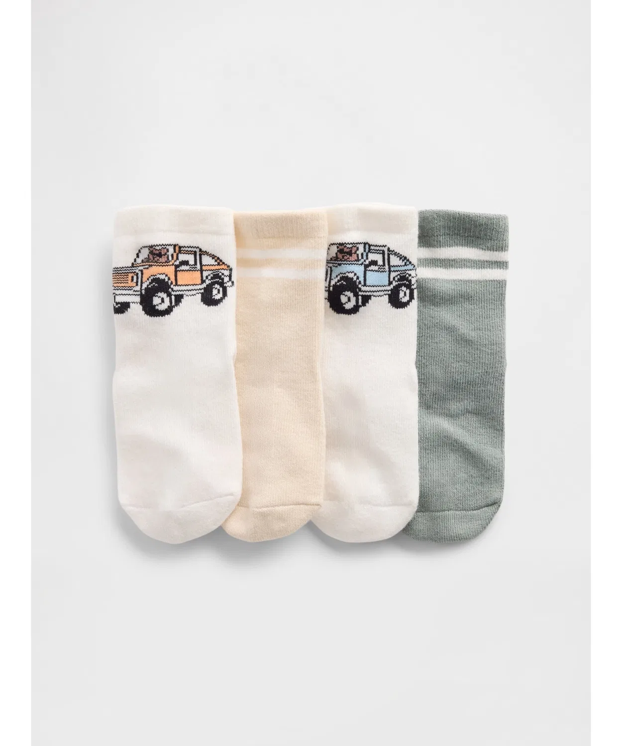 Детские носки с принтом Brannan Bear & Stripes, 4 пары GAP, Multi