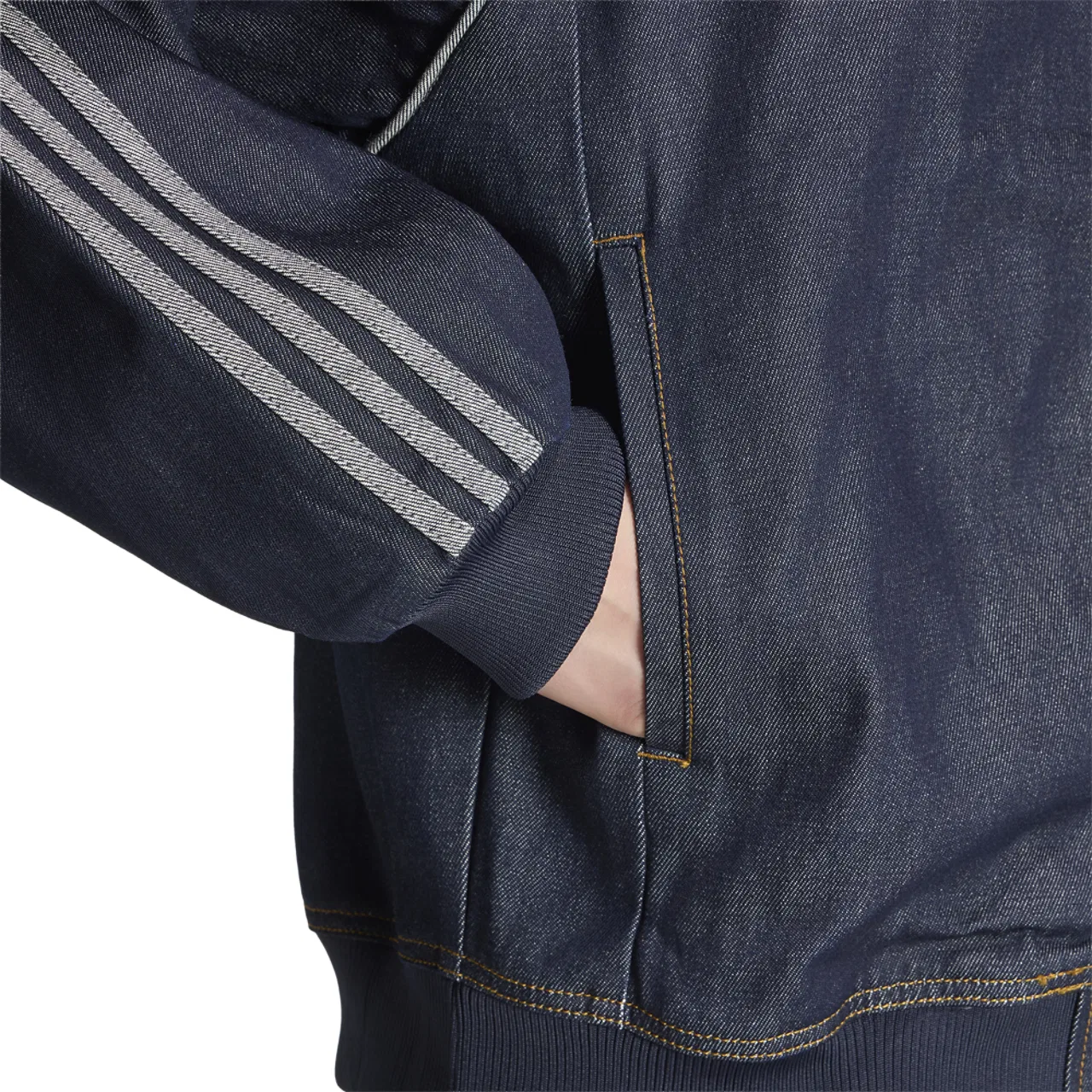 Мужская куртка SST Adicolor Denim Track Top Adidas, цвет White/Indigo — фото 4