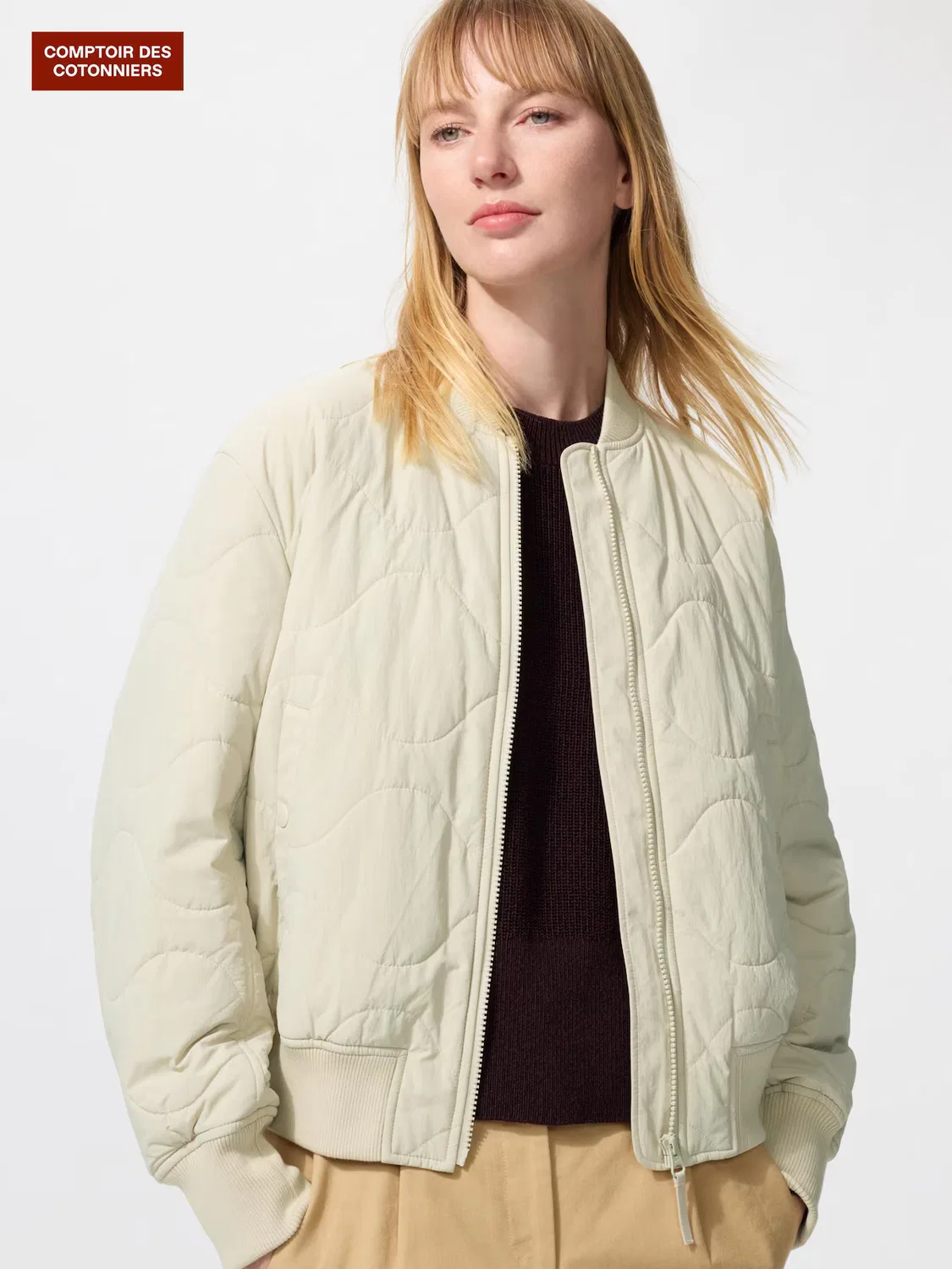 Блузон pufftech, Uniqlo, на натуральной основе