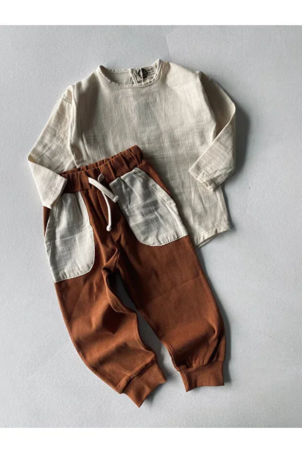 Детский комплект из блузы и спортивного костюма Rg Kidsstore, Brown