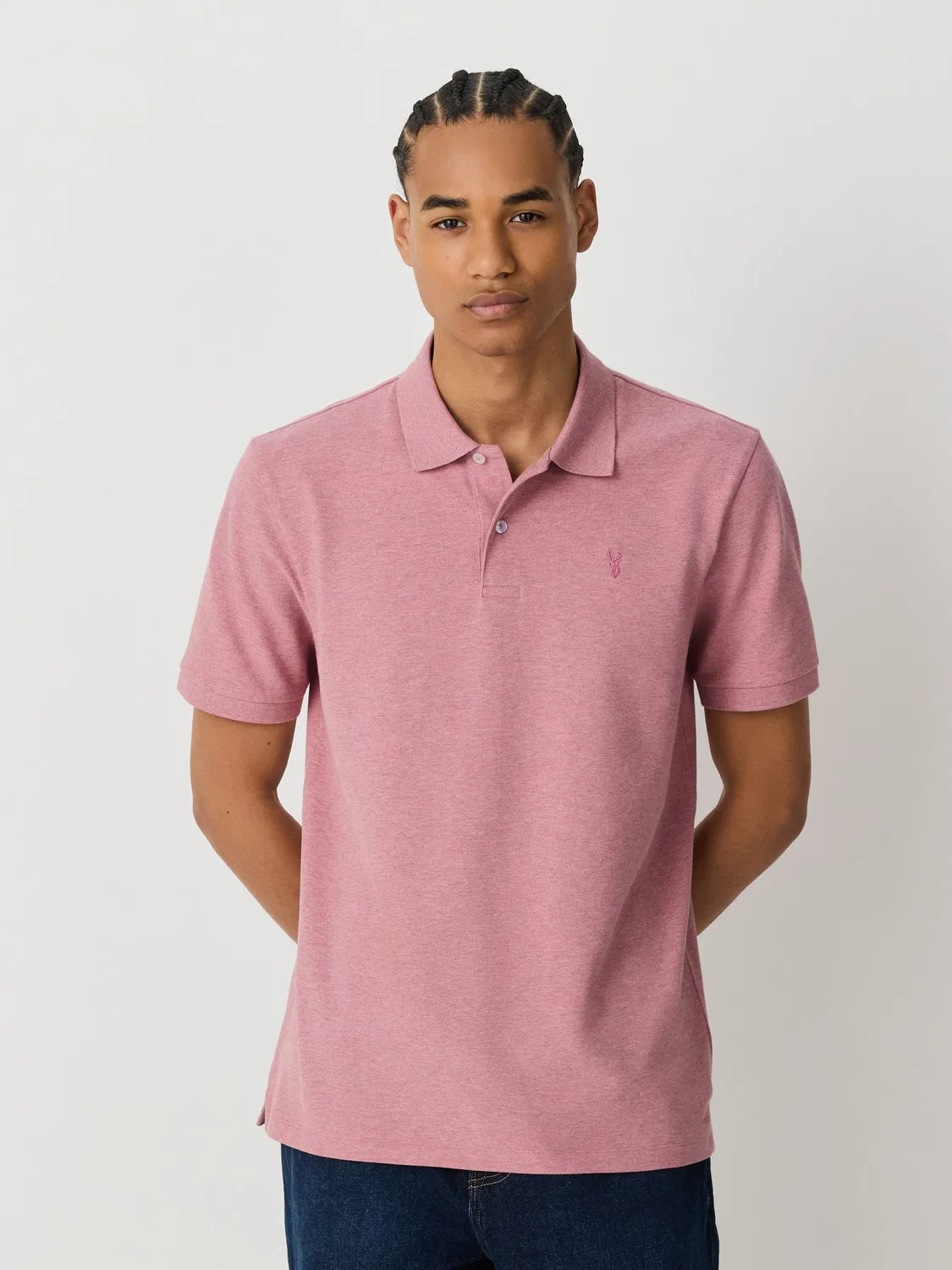 Поло с коротким рукавом, Slim Fit Next, розовый меланж