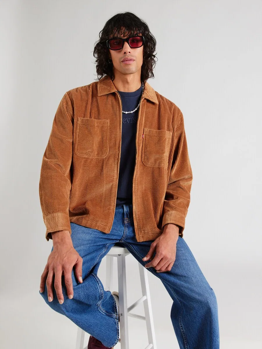 Куртка LEVI'S межсезонья, цвет коньяк — фото 2