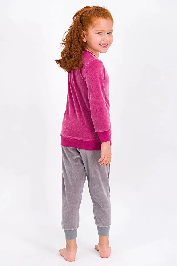 Детский комплект из велюра для девочек Rolypoly happy everyday, Fuchsia Roly Poly — фото 4