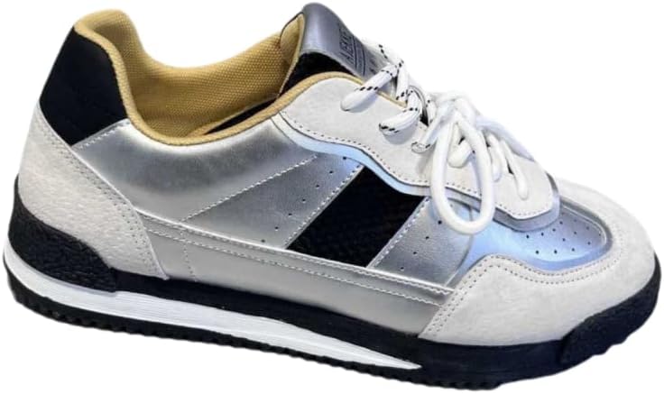 

Мужские легкие кроссовки с резиновой подошвой и сетчатым верхом на шнуровке - дышащие и прочные спортивные туфли для повседневной носки Hoalox, серебро