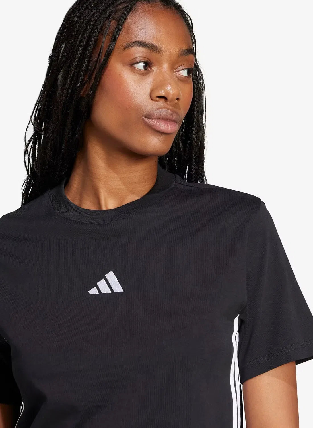 Футболка с принтом полос Adidas, черный — фото 3