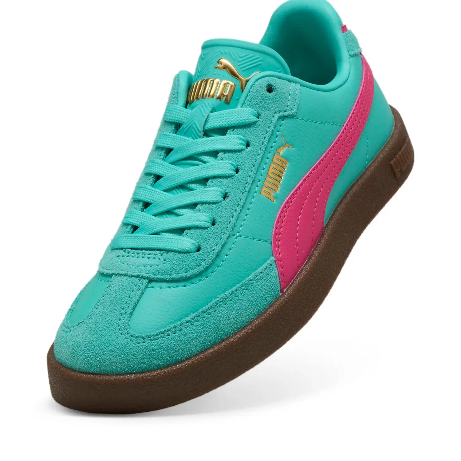 Детские кожаные кроссовки Puma Club II Era, Grun Rosa — фото 4