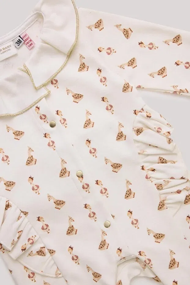 Детский комбинезон для девочек с длинным рукавом Layette, Patterned — фото 3