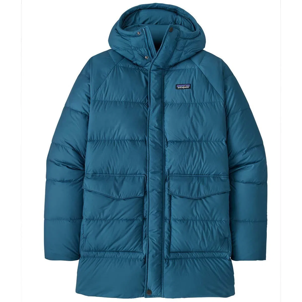Утепленный парка с капюшоном Silent Down Parka Patagonia, Wavy Blue