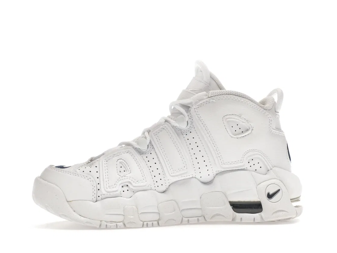 Детские кроссовки для мальчиков с воздушной амортизацией Nike Air More Uptempo Nike, White/Midnight Navy/White — фото 3