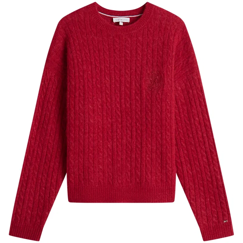 Женский свитер с круглым вырезом Tommy Hilfiger, Red Xld