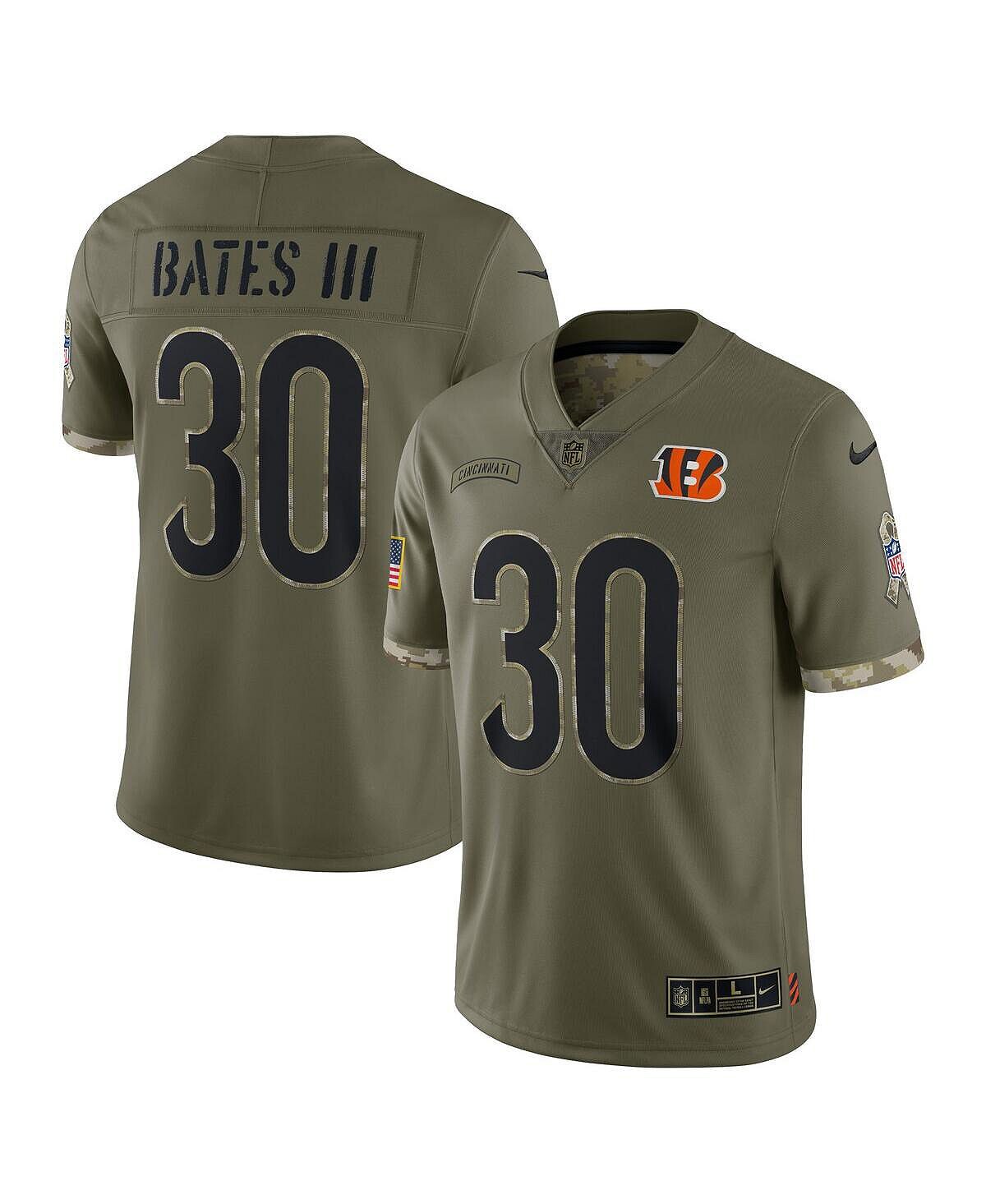 

Мужская футболка jessie bates iii olive cincinnati bengals 2022 salute to service limited jersey Nike