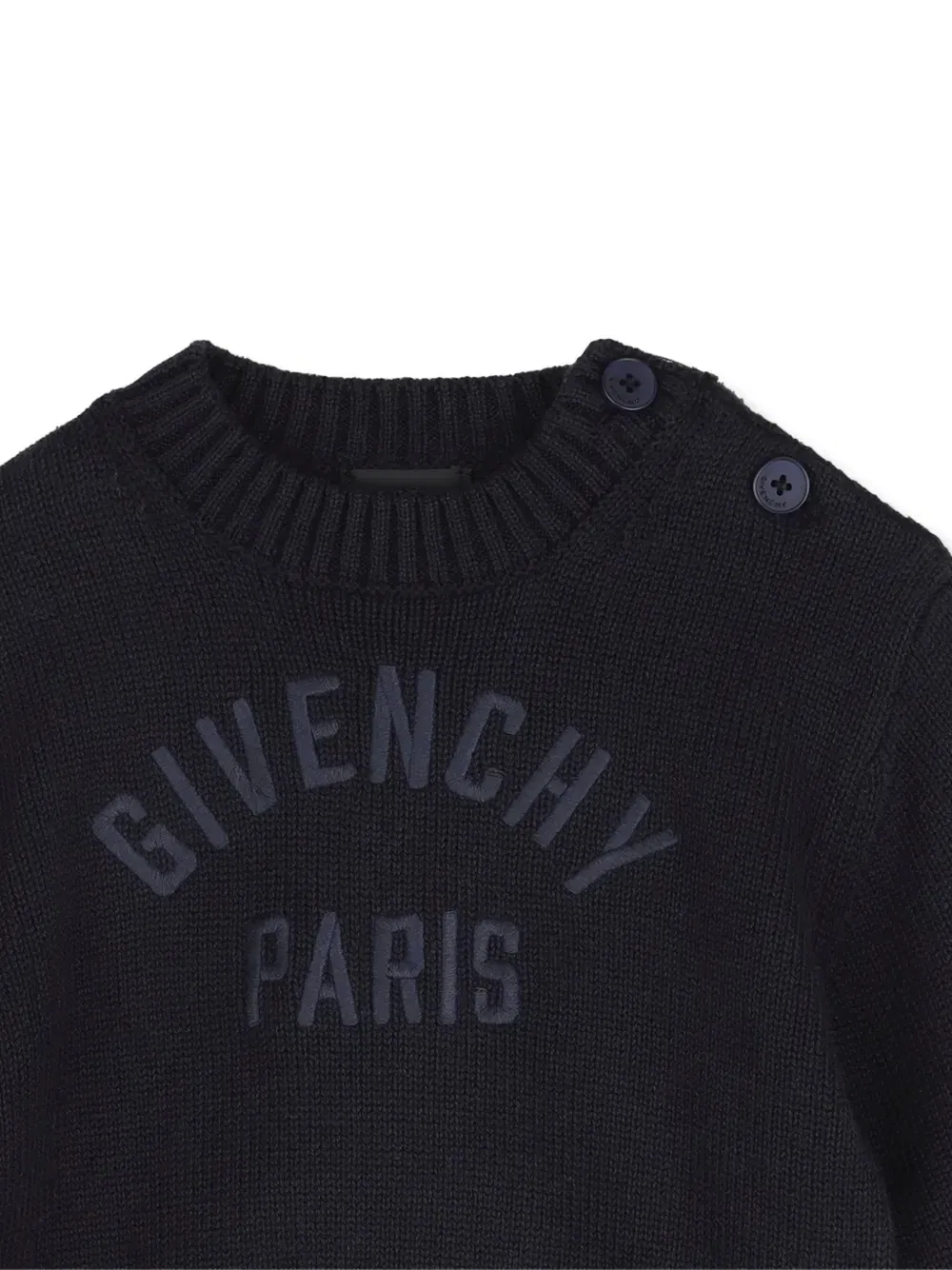 Свитер с вышитым логотипом Givenchy Kids, синий — фото 3