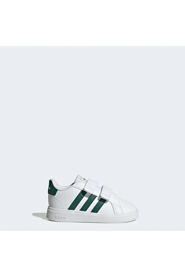 Детские кроссовки для девочек с липучкой Grand Court Lifestyle Adidas, Cloud White / Collegiate Green