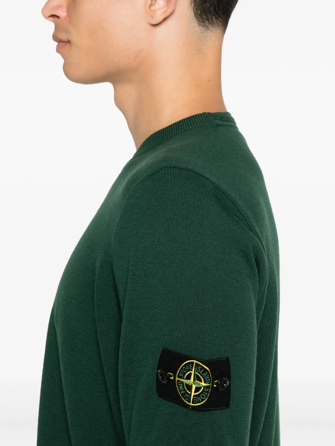 Stone Island Свитер с круглым вырезом в цвете юнипер — фото 3