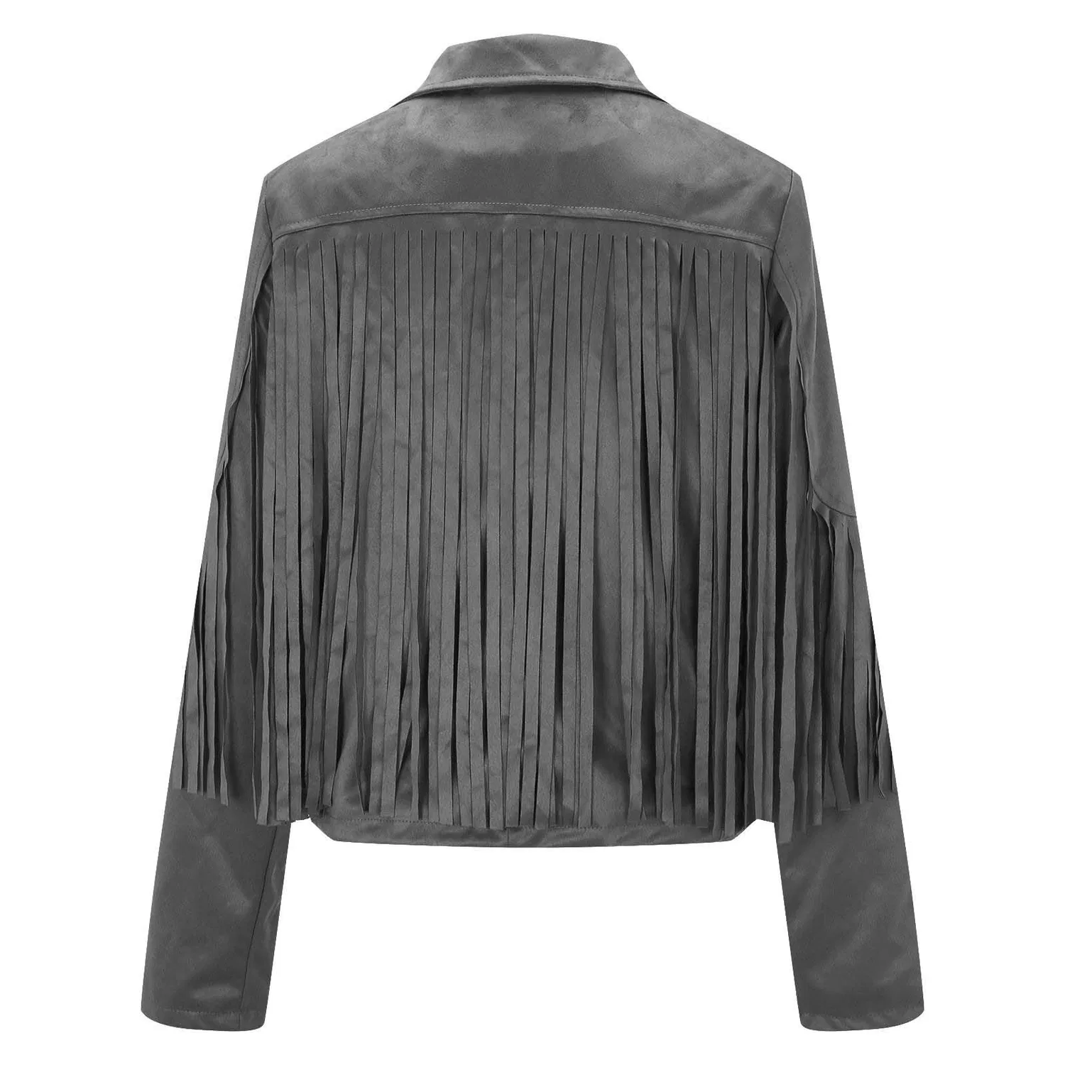 Женская куртка-ветровка с молнией Bomber Casual Zip Up, Grey — фото 3