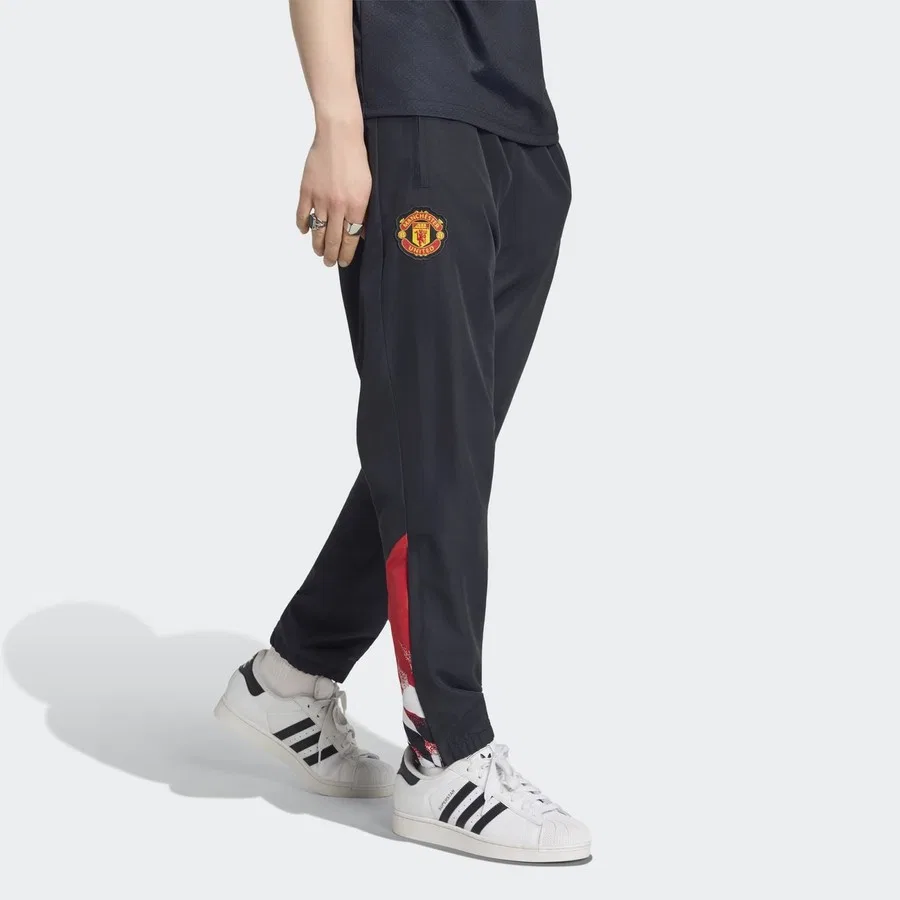 Спортивные брюки для мужчин с длинным рукавом Manchester United Stadium adidas, Черный
