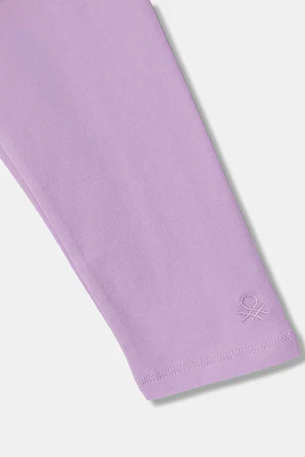 Леггинсы детские из хлопка с эластаном United Colors of Benetton, фиолетовый — фото 3