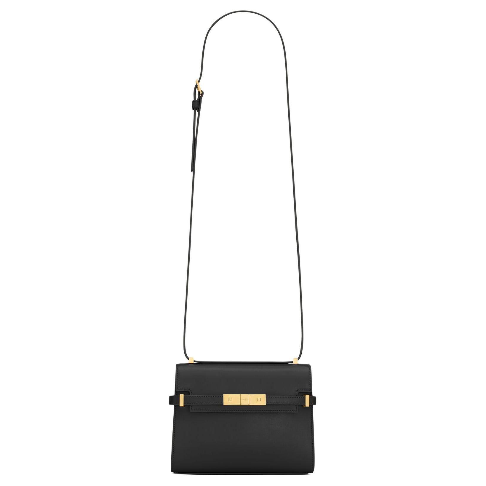 

SOLFERINO Миниатюрная женская сумка через плечо из кожи коровы черная SAINT LAURENT