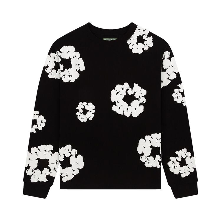 

Футболка Denim Tears Long-Sleeve Wreath Tee Black, черный