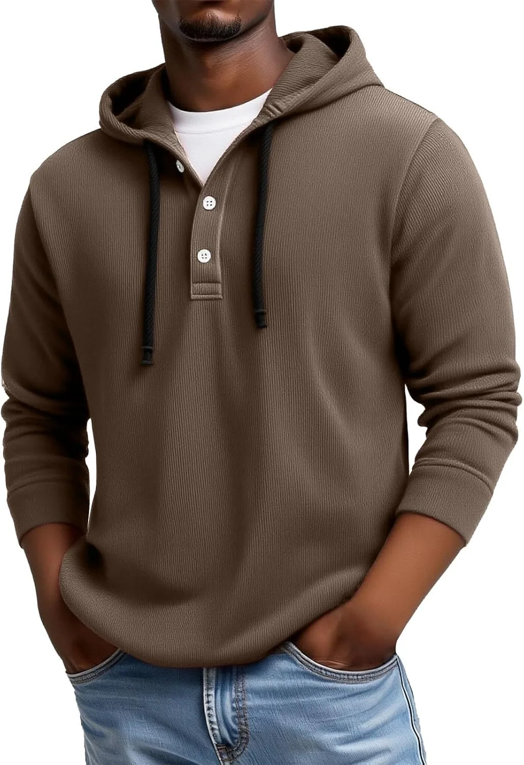 

Мужская толстовка с капюшоном на четверной застежке из вельвета