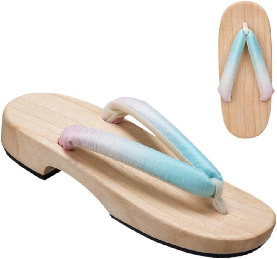 

Деревянные клоги для женщин, сандалии гета, японские таби, шлепанцы-нимы, мужские мюли, тапочки на платформе для подростков - для косплея, стояние весь день, костюм гейши, удобная прогулка Geerta, розовый/голубой