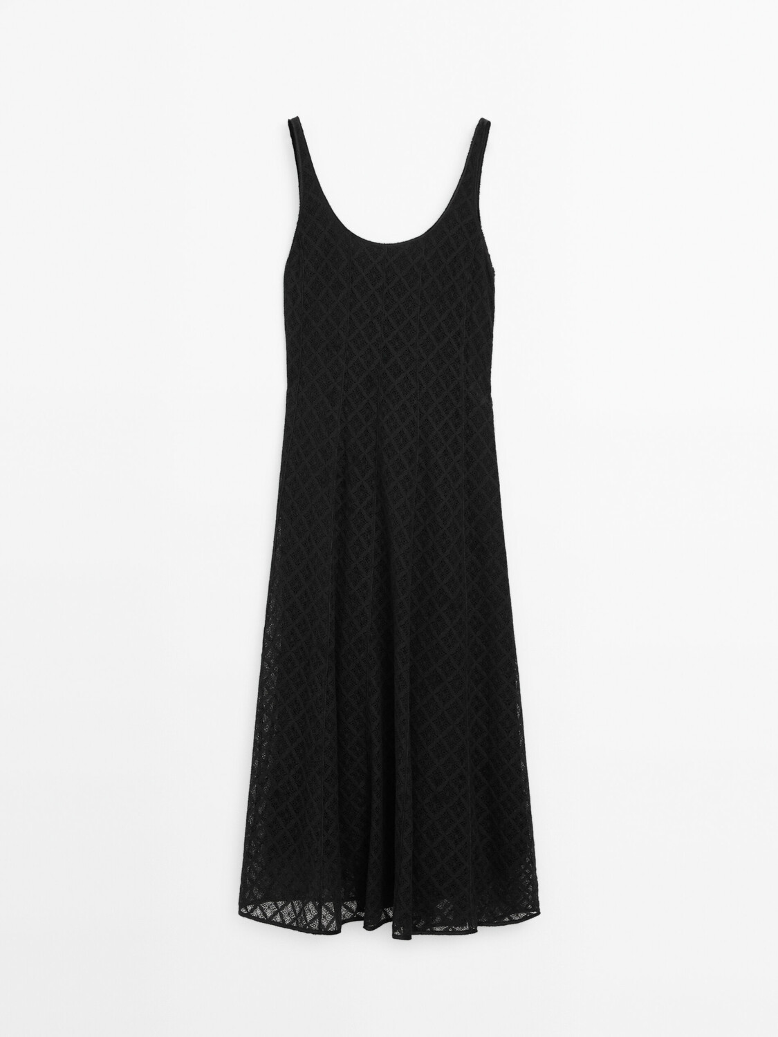 

Платье миди крючком Massimo Dutti, черный
