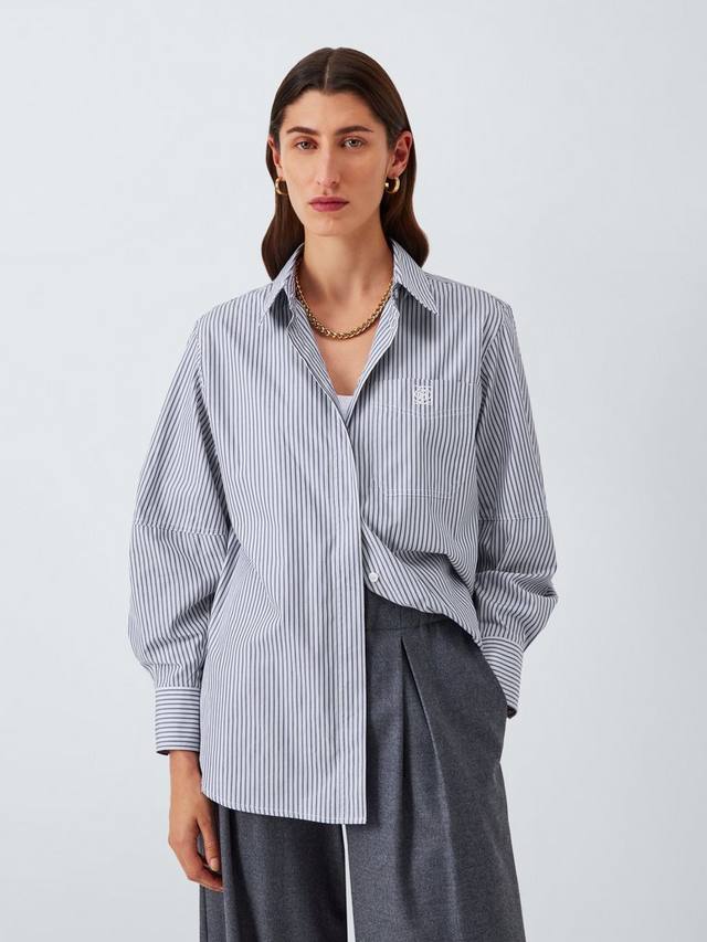 

Хлопковая рубашка с длинными рукавами Avila в полоску Marella, Navy
