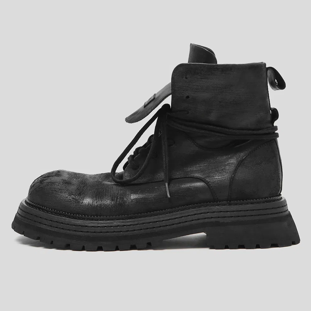 Мужские 7-дырочные боевые ботинки Wtrd5140 Kyle Horse Leather чёрного цвета от Wetheroad — фото 4