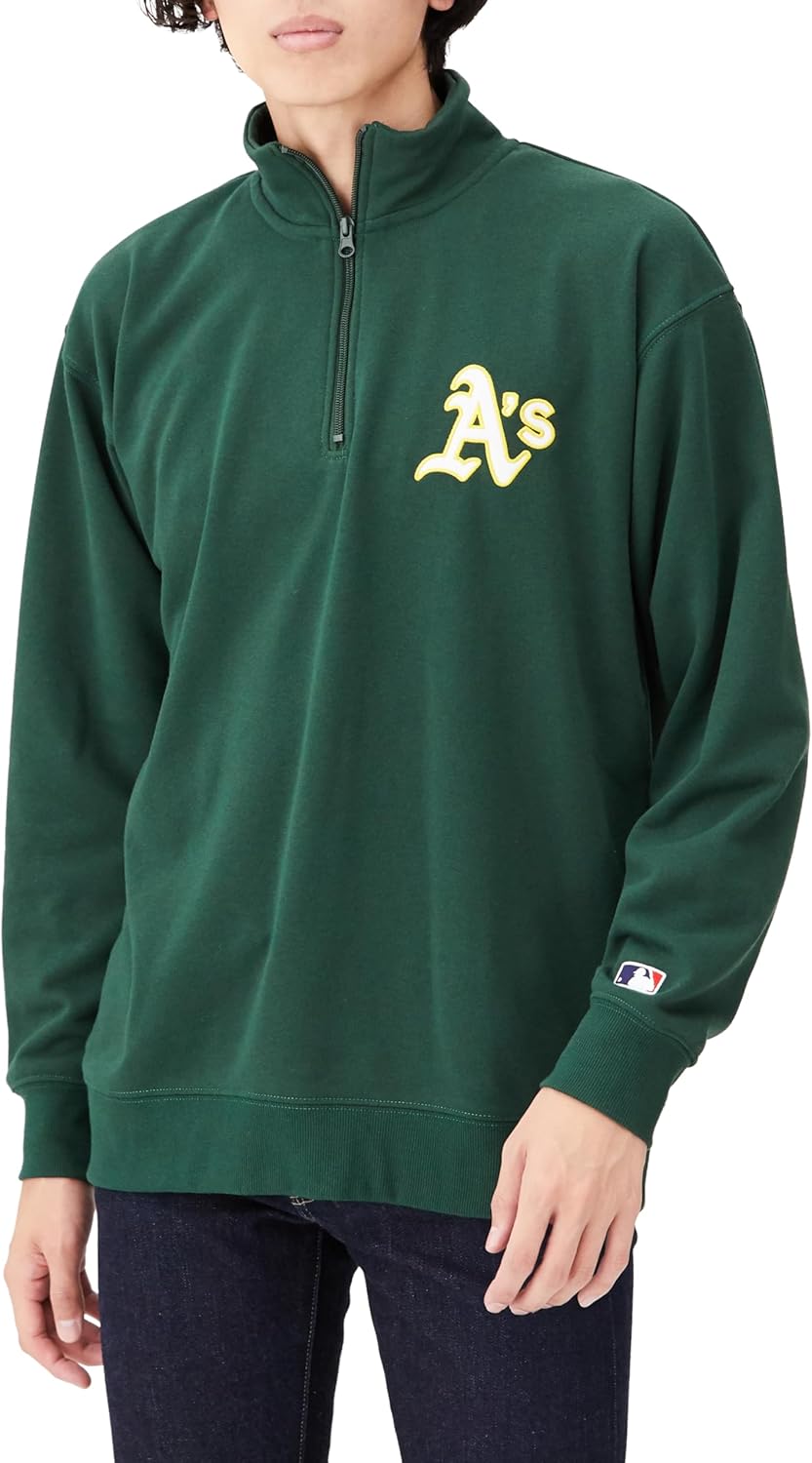 

Толстовка MELB для мужчин и женщин, с застежкой-молнией до середины груди, на флисовой подкладке, пуловер, высокий воротник, принт на спине, длинный рукав, с символикой Главной лиги бейсбола Mlb, зеленый