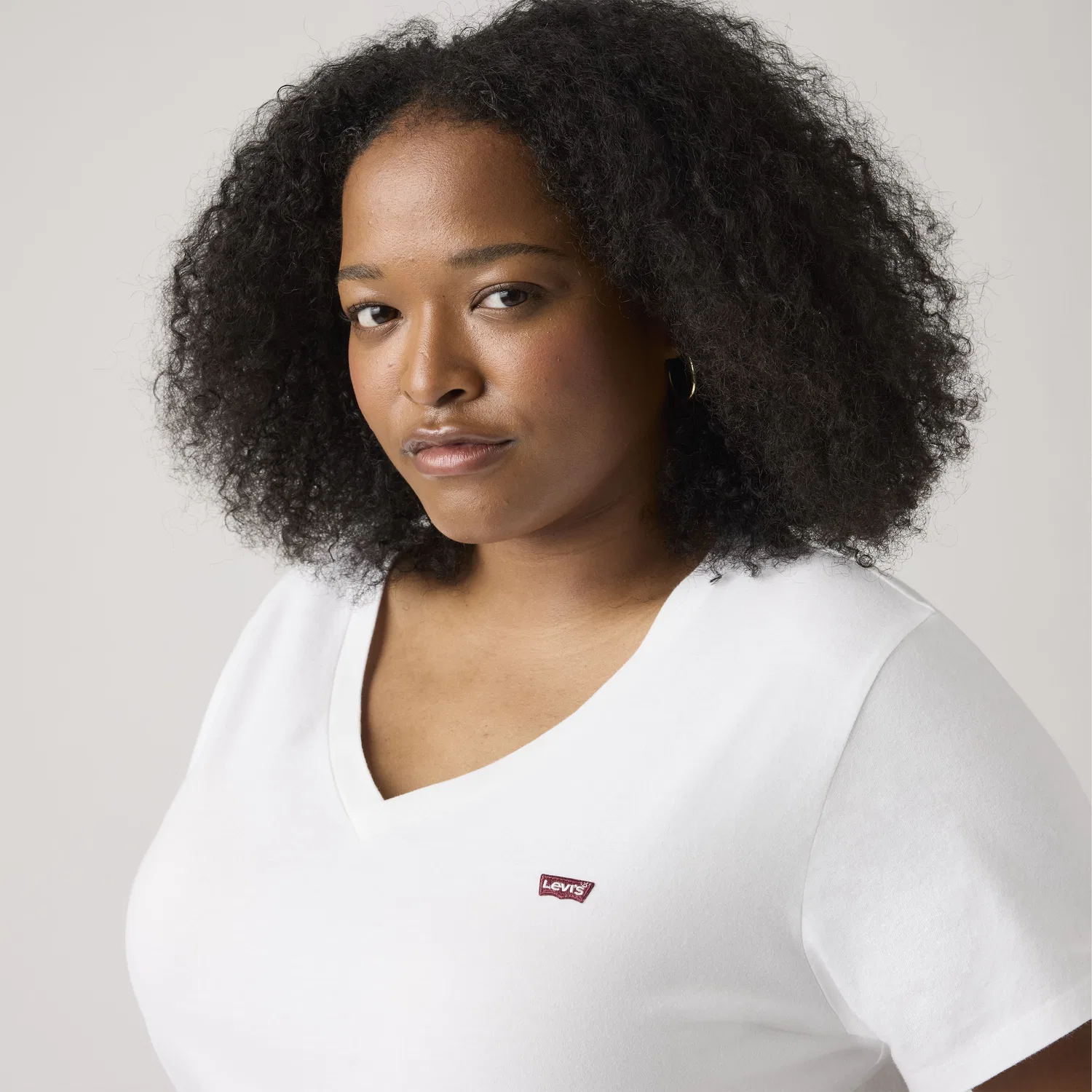 Футболка с V-образным вырезом (большого размера) Levi's, White — фото 2
