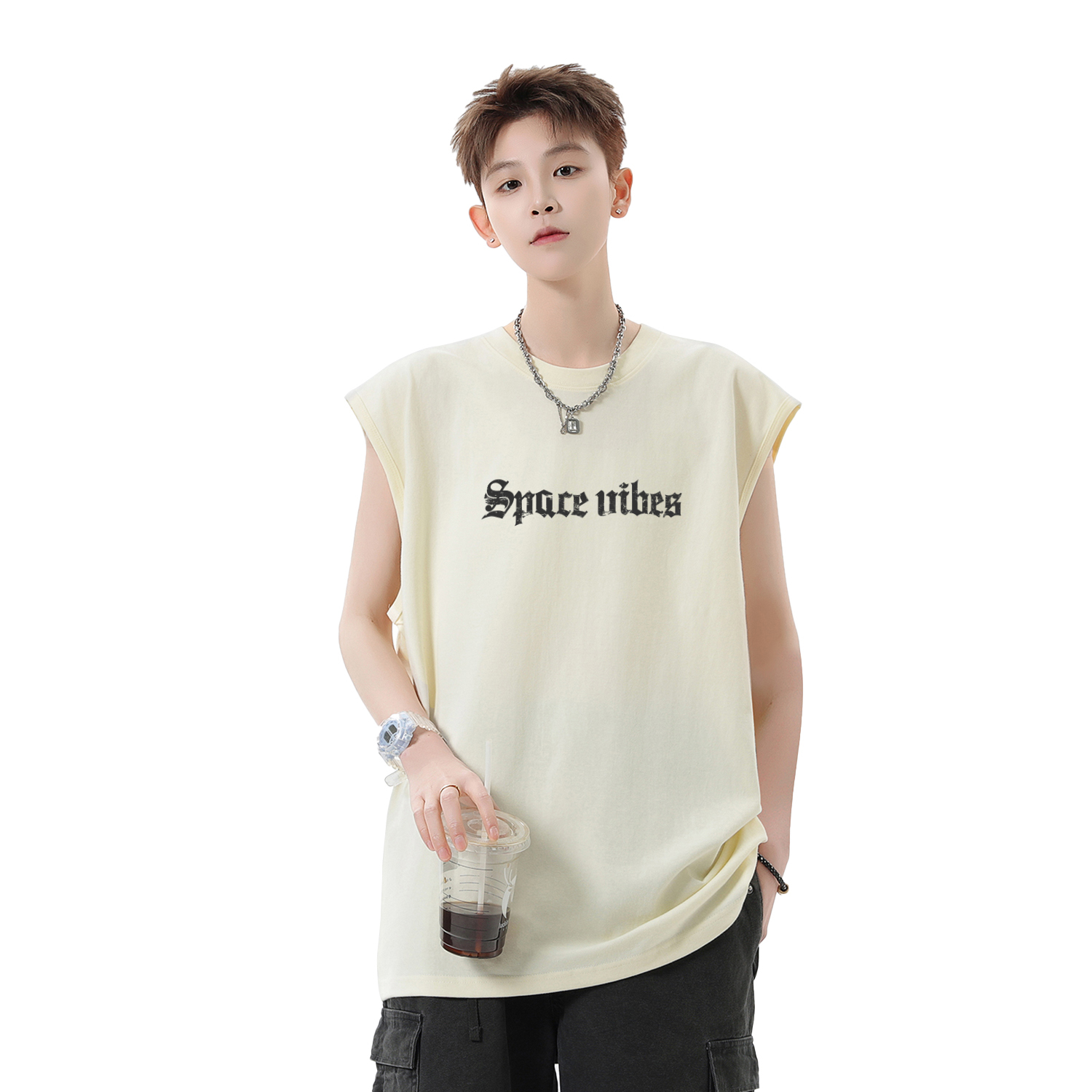 

Майка унисекс с круглым вырезом, узкий прямой крой Disney, априкот