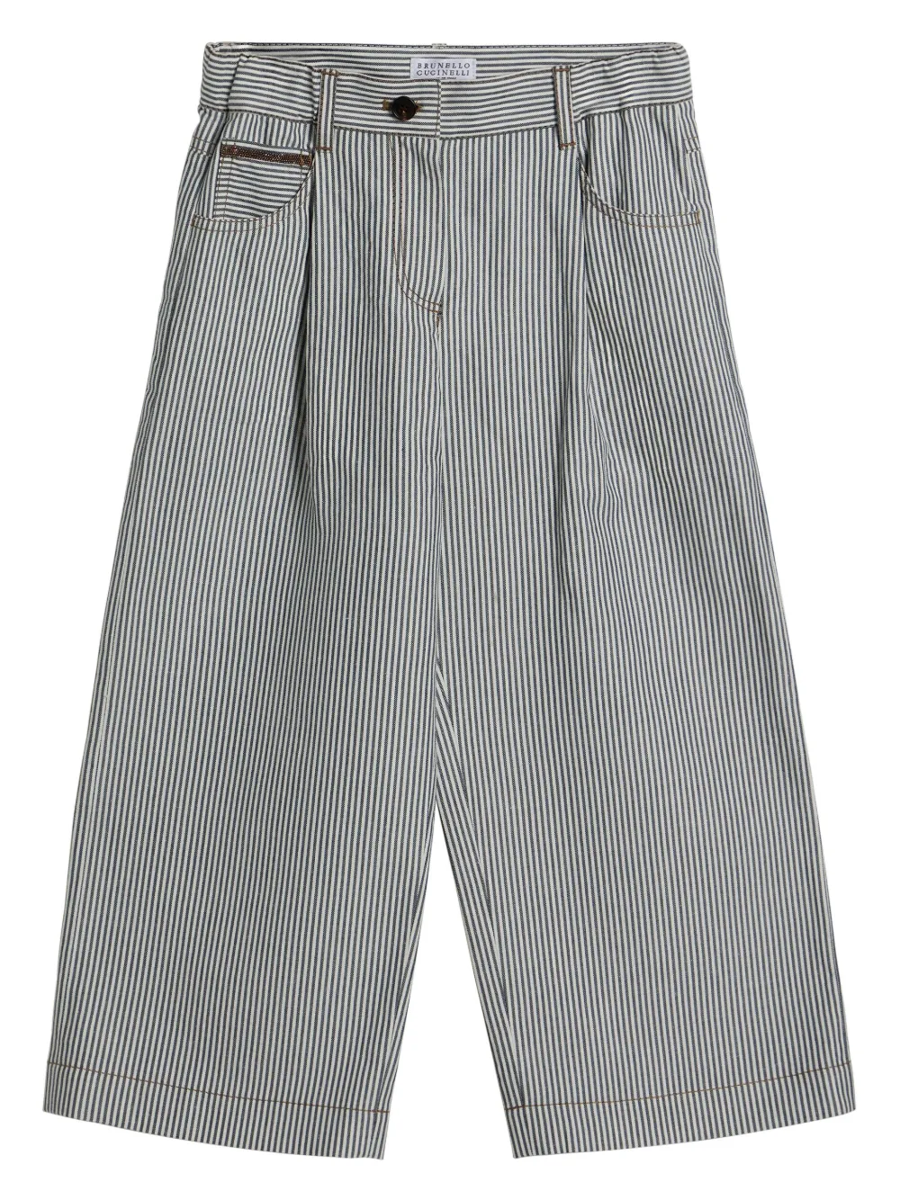 

Твиловые брюки Brunello Cucinelli Kids, белый