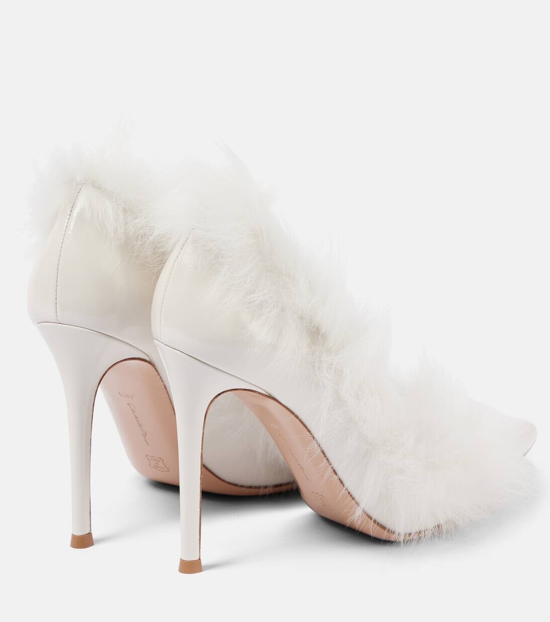 Туфли Jenny из лакированной кожи с отделкой из овчины Gianvito Rossi, цвет offwhite+offwhite — фото 2