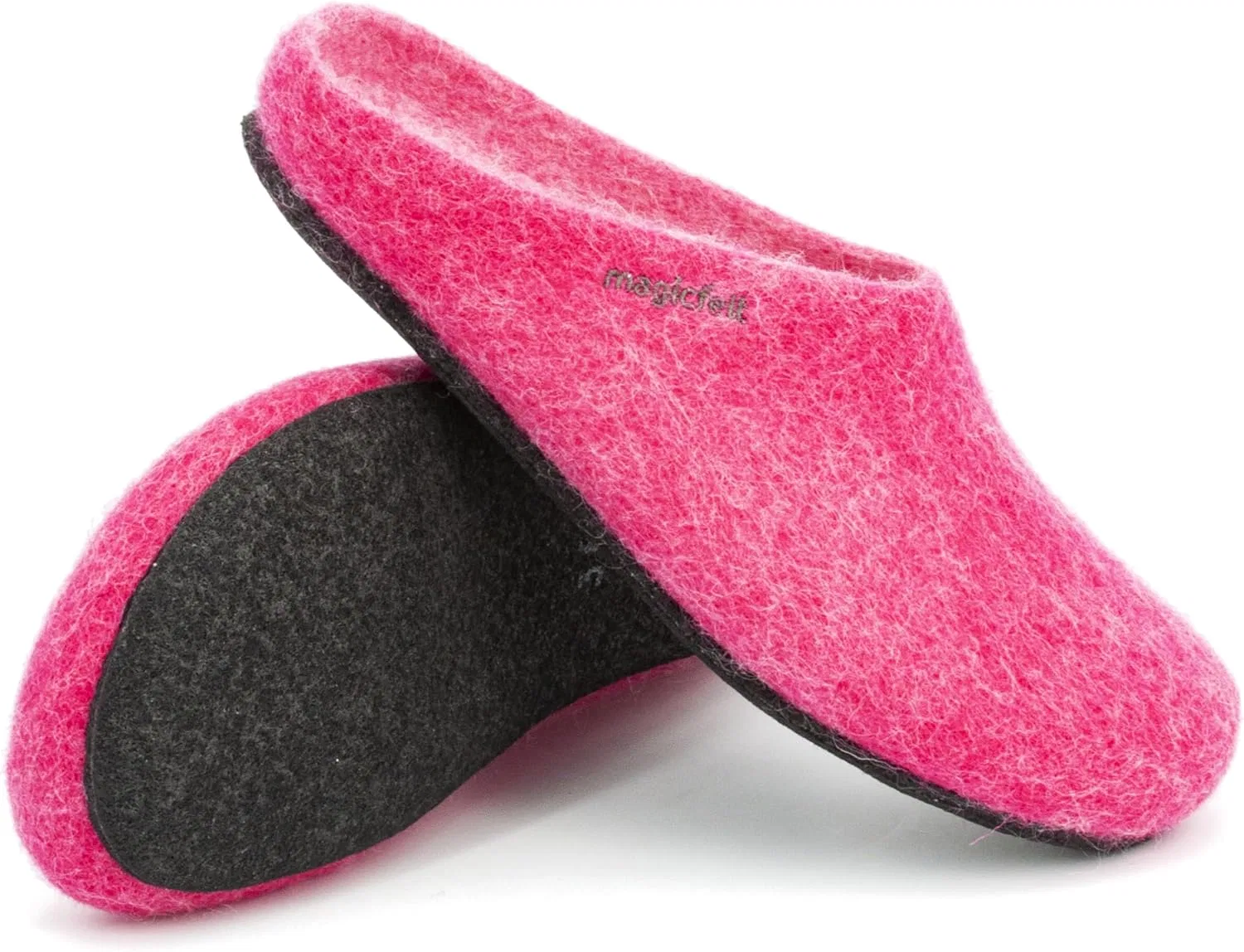 Тапочки MagicFelt AN 709 из чистой натуральной шерсти для мужчин и женщин - нескользящие и анатомической формы, Pink