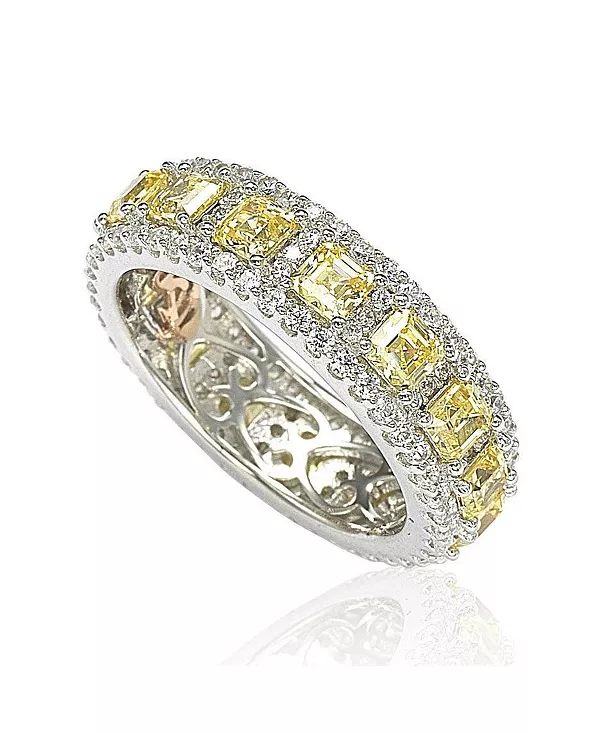 

Кольцо Suzy Levian из стерлингового серебра с кубическим цирконием в стиле «Вечность» Suzy Levian New York, yellow