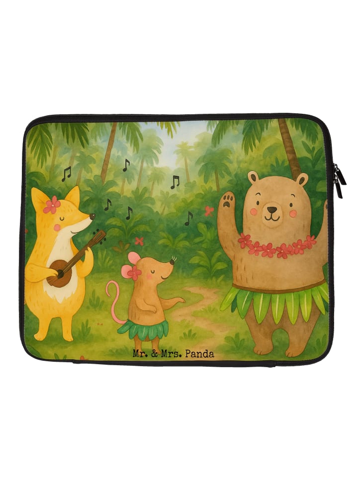 

Mr. & Mrs. Panda Сумка для ноутбука с изображением лесных животных в стиле «Алоха» (без слогана), белого цвета