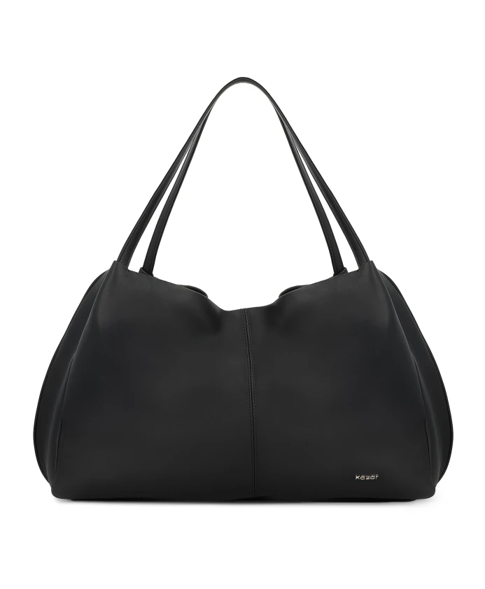 

Черная сумка из натуральной кожи свободного кроя. Kazar, черный