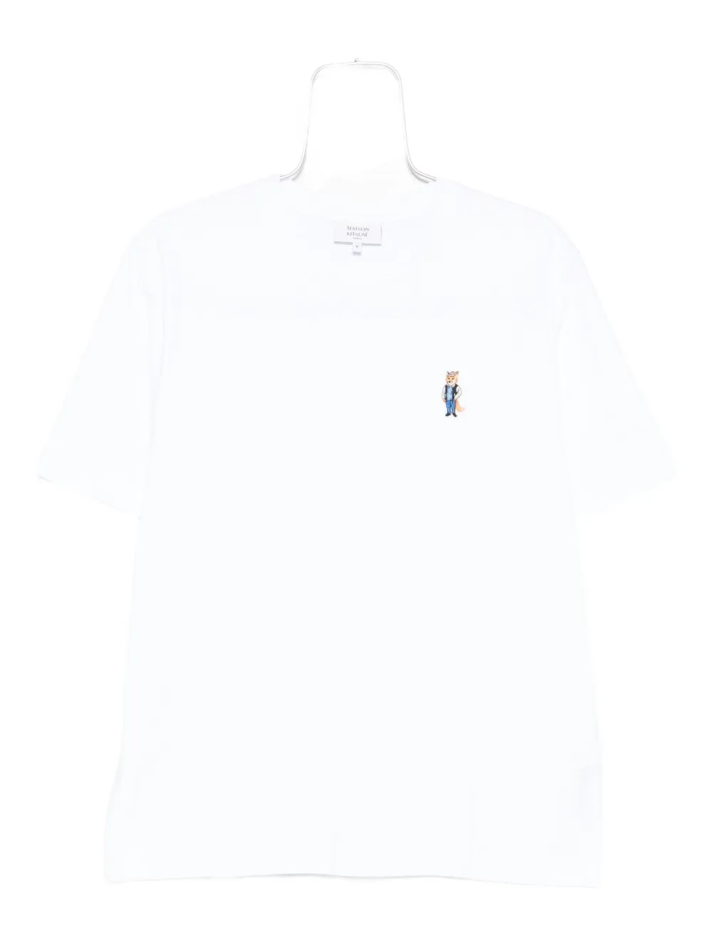 

Футболка из хлопка с вышивкой лисы Maison Kitsuné, белый