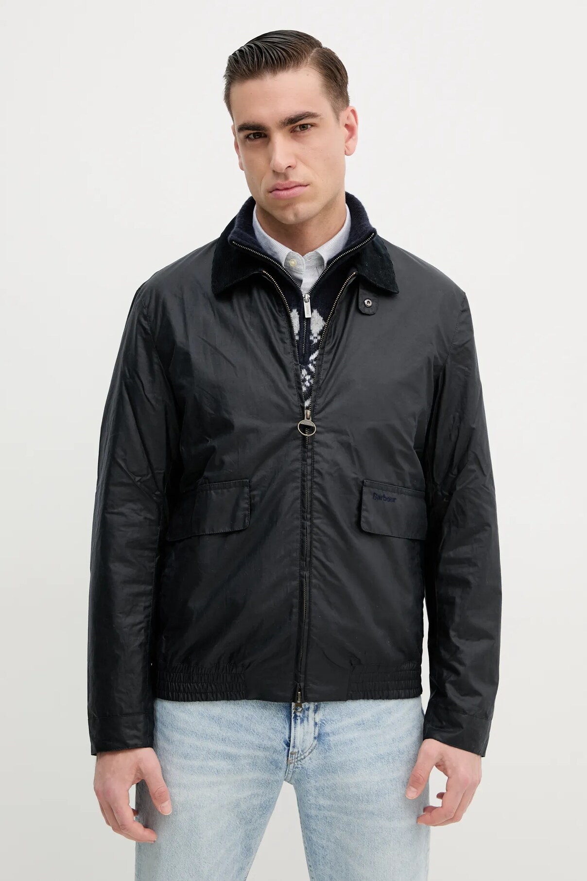 

Куртка Newbury Wax Barbour, темно-синий