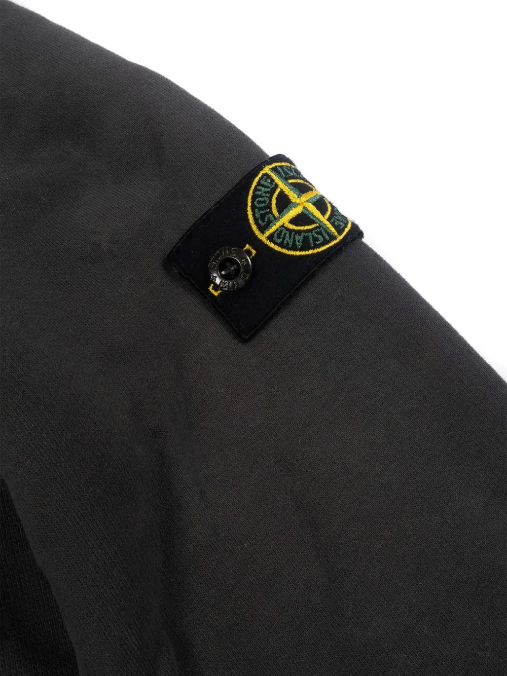 Хлопковая толстовка с нашивкой-логотипом Stone Island Junior, серый — фото 3