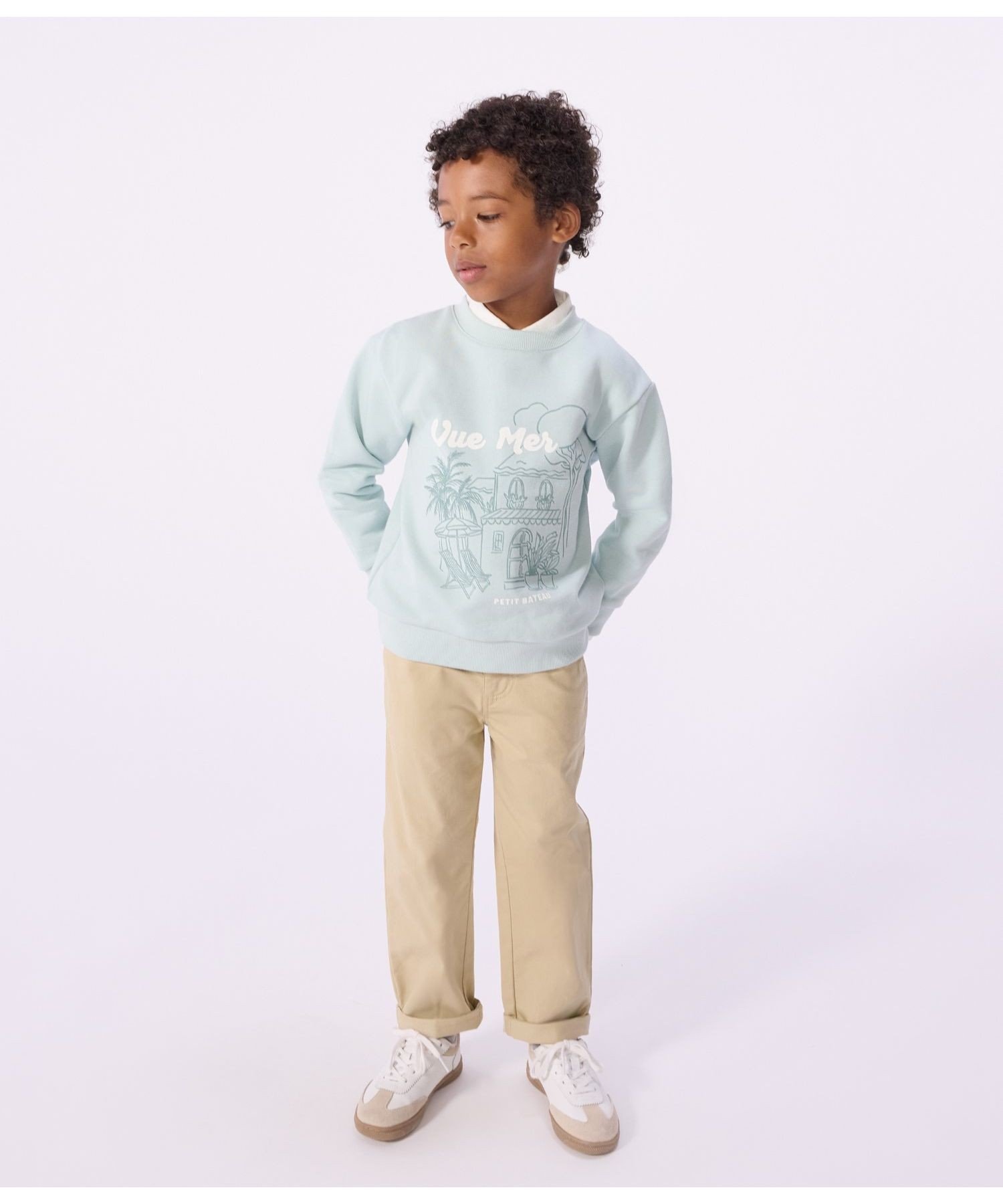 Брюки из саржи PETIT BATEAU, Beige