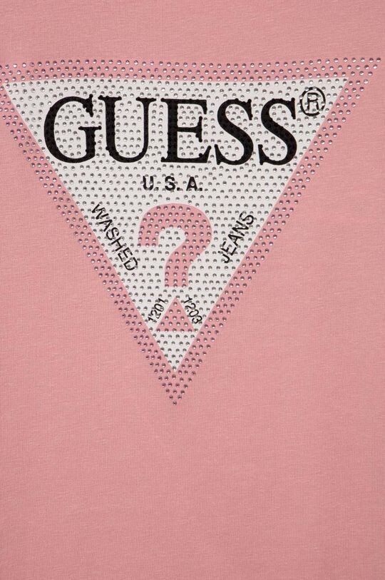 Детская футболка с длинными рукавами Guess, розовый — фото 3