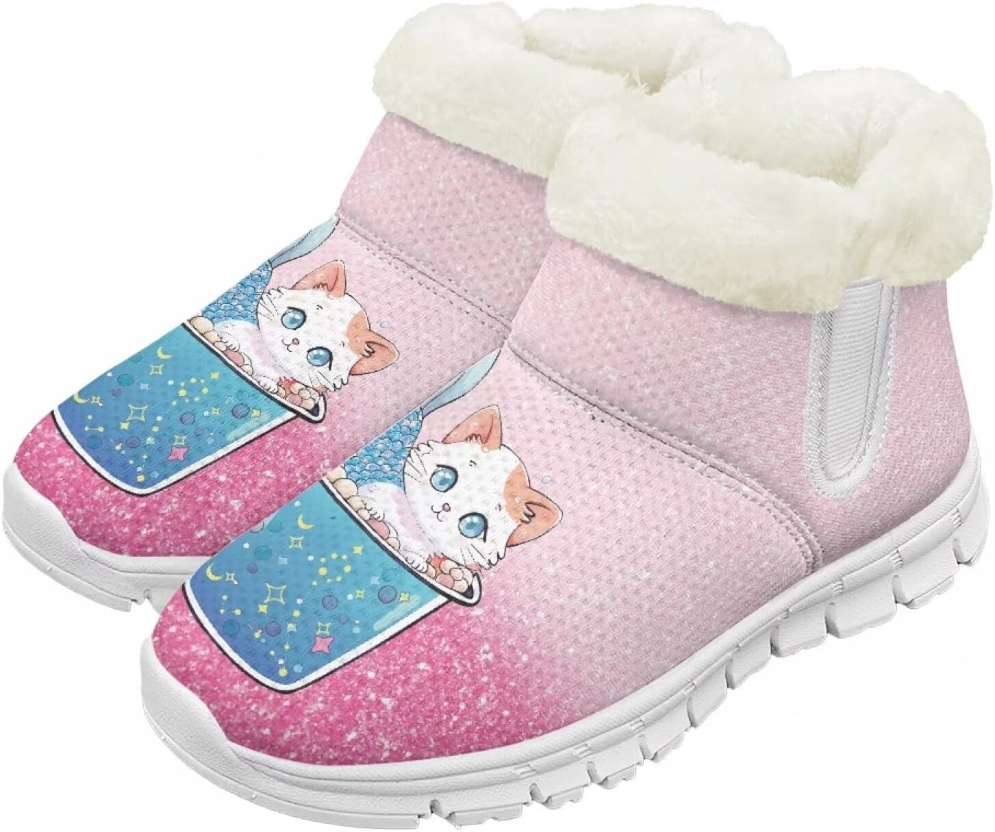 

Pzuqiu Зимние сапоги для мальчиков и девочек с водонепроницаемой утепленной меховой подкладкой для малышей, детей и старших детей, для холодной погоды и походов на улице, белая подошва