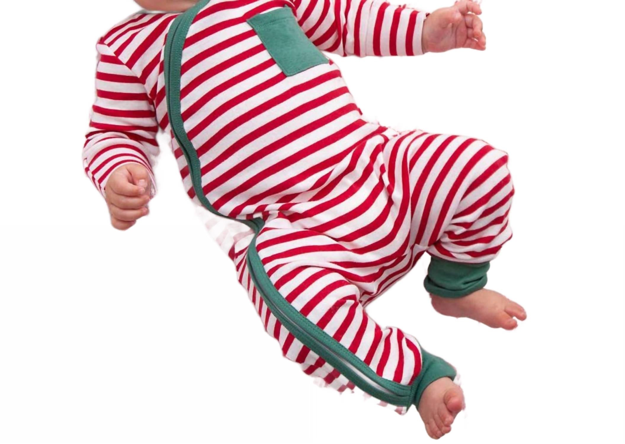 

Детский унисекс комбинезон Holiday Stripes в красно-зелено-бежевой полоске Tesa Babe