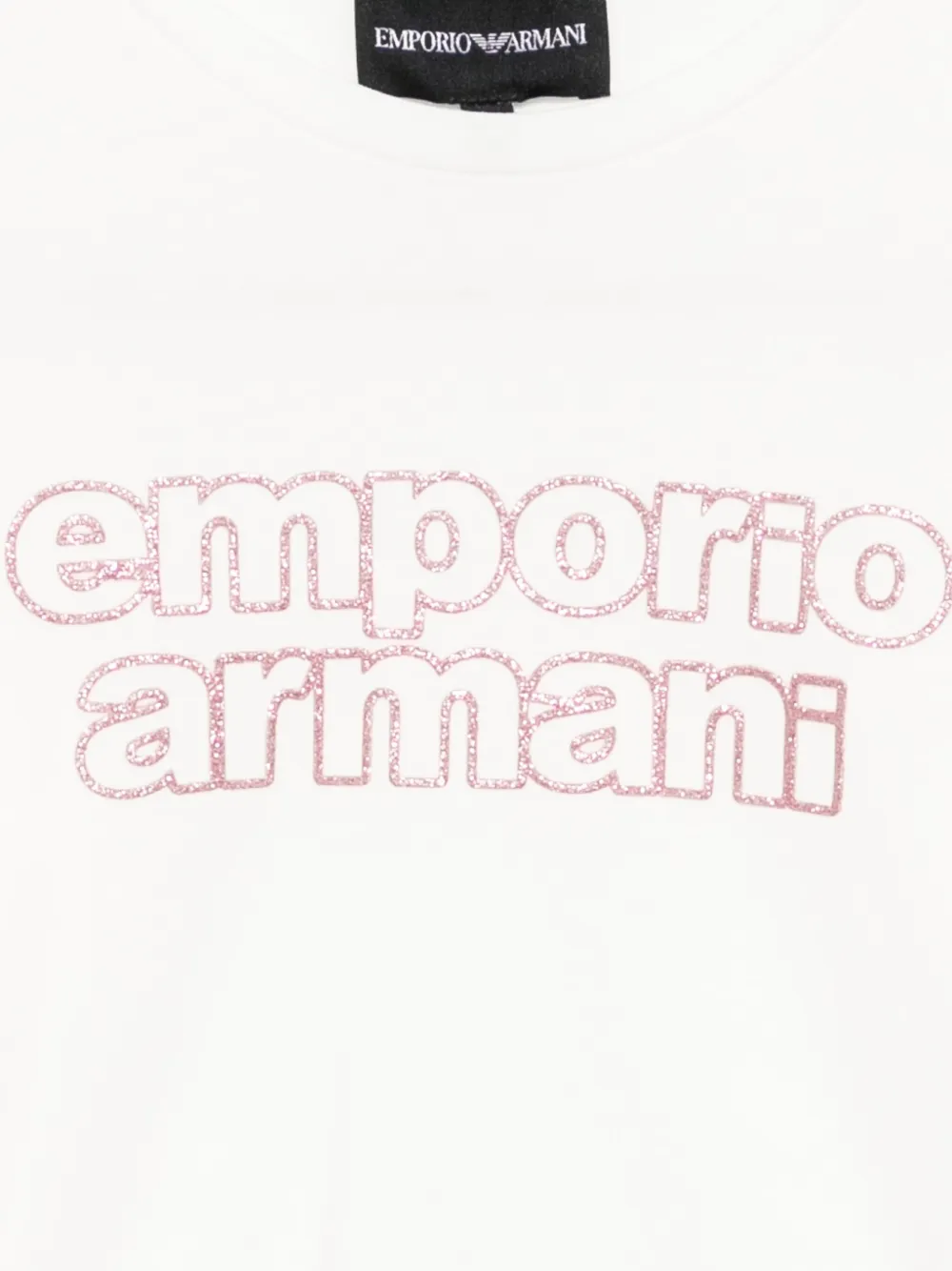 Футболка с блестящим логотипом Emporio Armani Kids, белый — фото 3